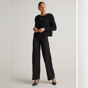 [NWT] Quince Ultra-Stretch Ponte Wide Leg Pants | Black | Size L